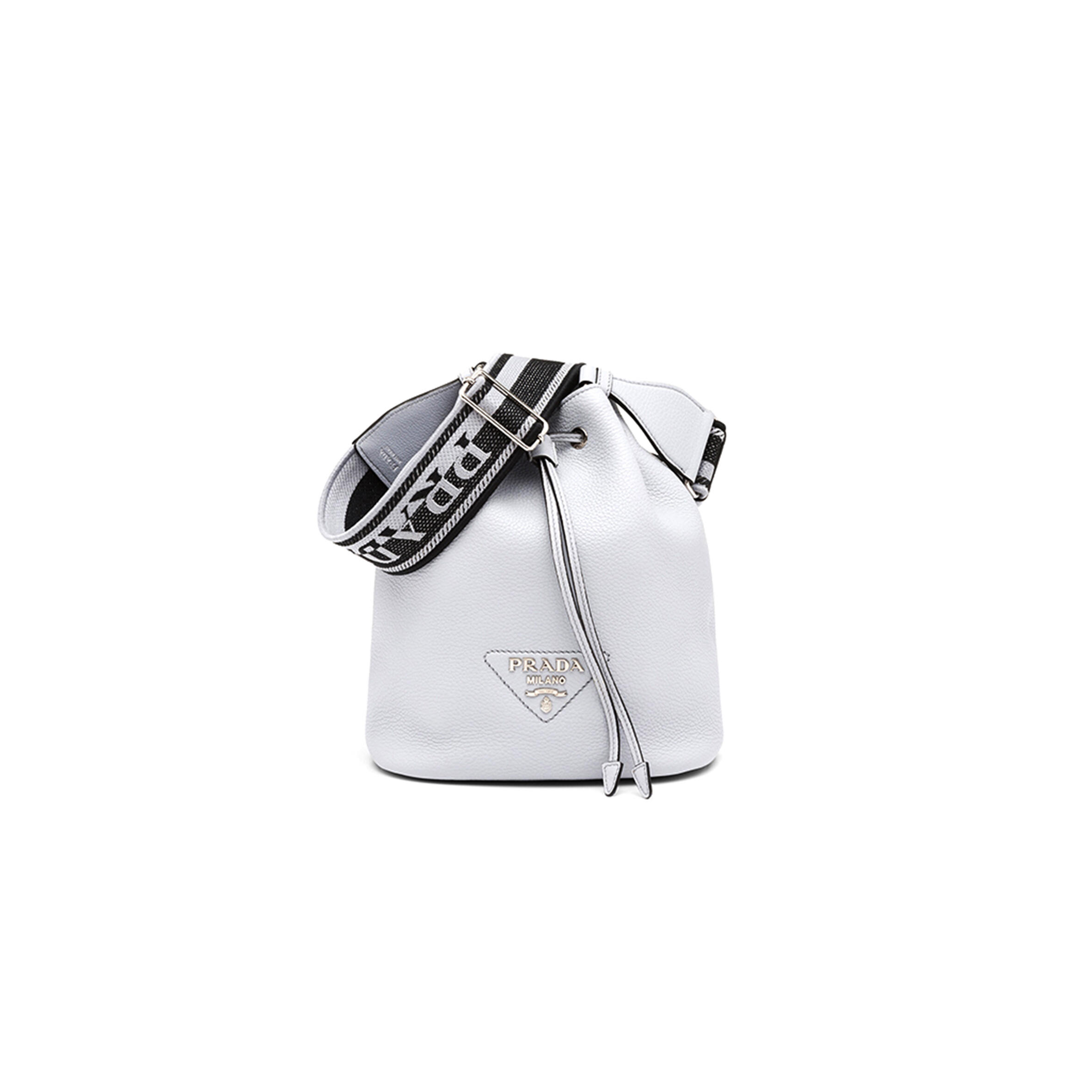 PRADA LEATHER BUCKET SHOULDER BAG CROSSBODY BAG REGULAR WOMEN'S BLUE 1BE060 (25*20*14cm)